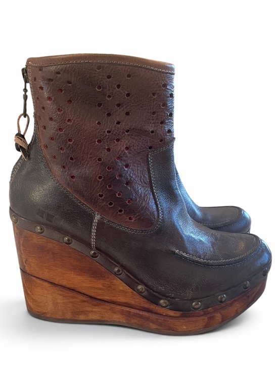 Bed Stu Shoes - ❤️ RARE BED STU Nadea Wooden Wedge Soles Platform Leather Booties